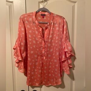 Vince Camuto Blouse Size Large Fresh Look Canyon Coral